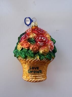 Goebel Love Grows Ornament 4 Inches Hand Painted Mouth Blown Germany NEW HOLIDAY